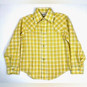 BILLY‎ THE KID EARLY 70S VINTAGE Western Boys’ Plaid Button Down Pearl Snap 6